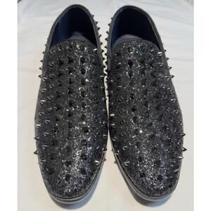 Alberto Fellini Sparkle Studded Loafers Black Slip On Shoes Men’s Size 9